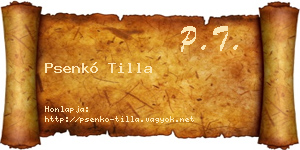 Psenkó Tilla névjegykártya